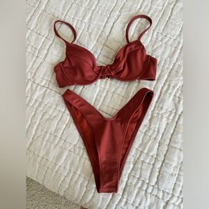 Revolve rust underwire bikini set (camila coelho)